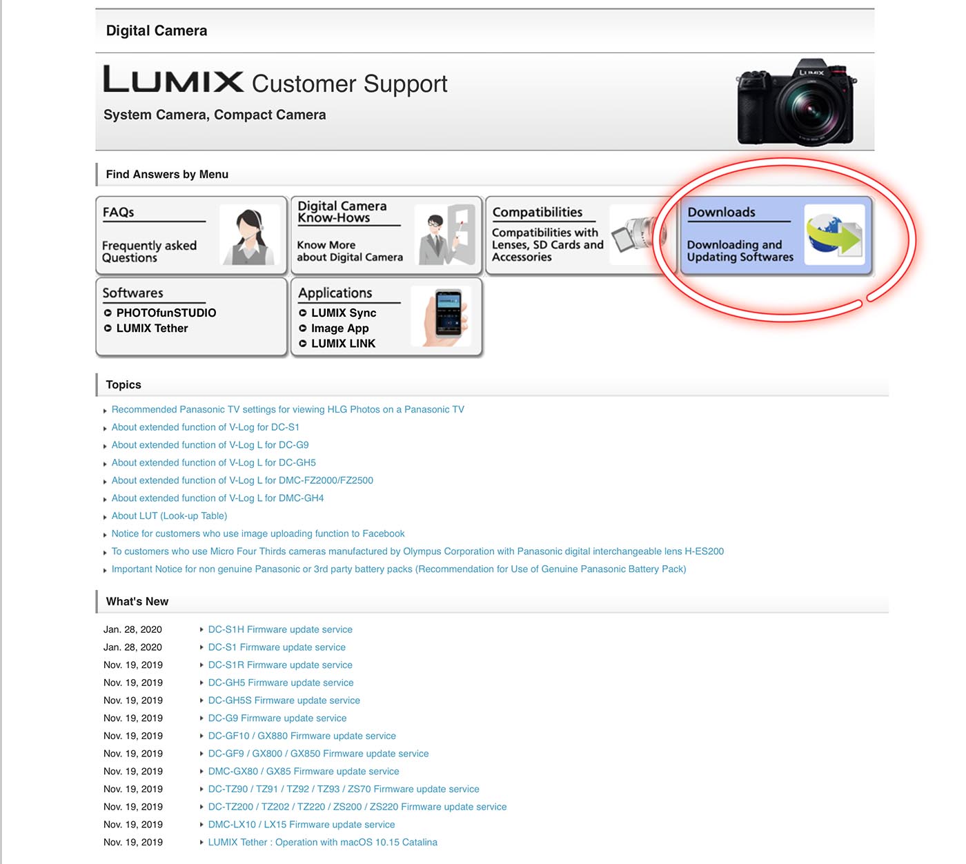 tuto update firmware appareil photo Panasonic