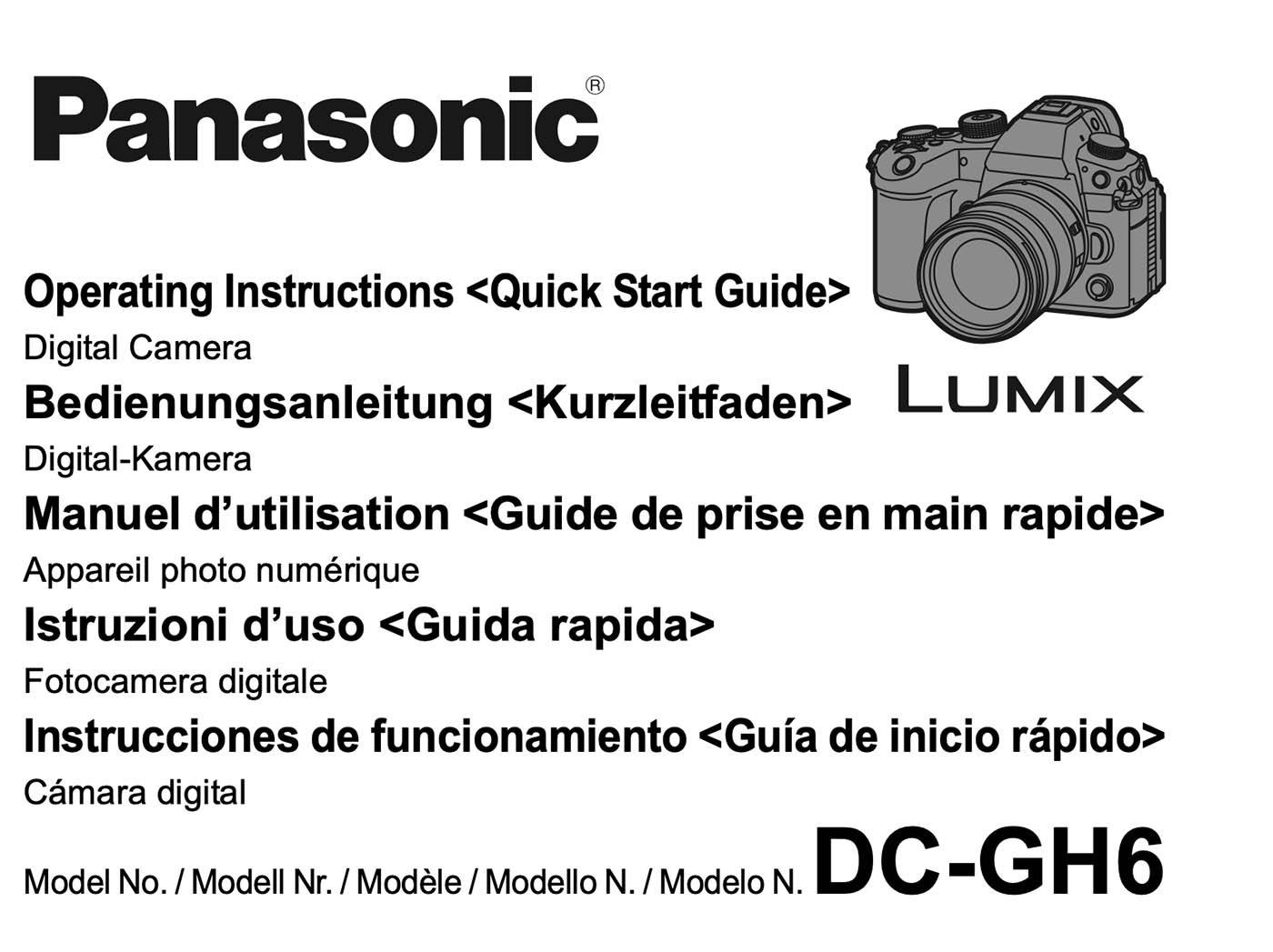 manuel utilisateur Lumix GH6