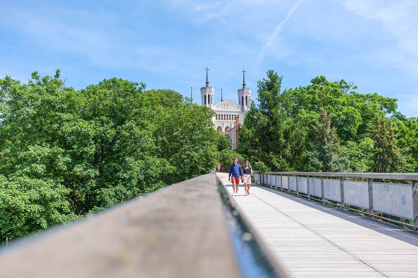 Basilique Fourvière depuis passerelle des quatre vents