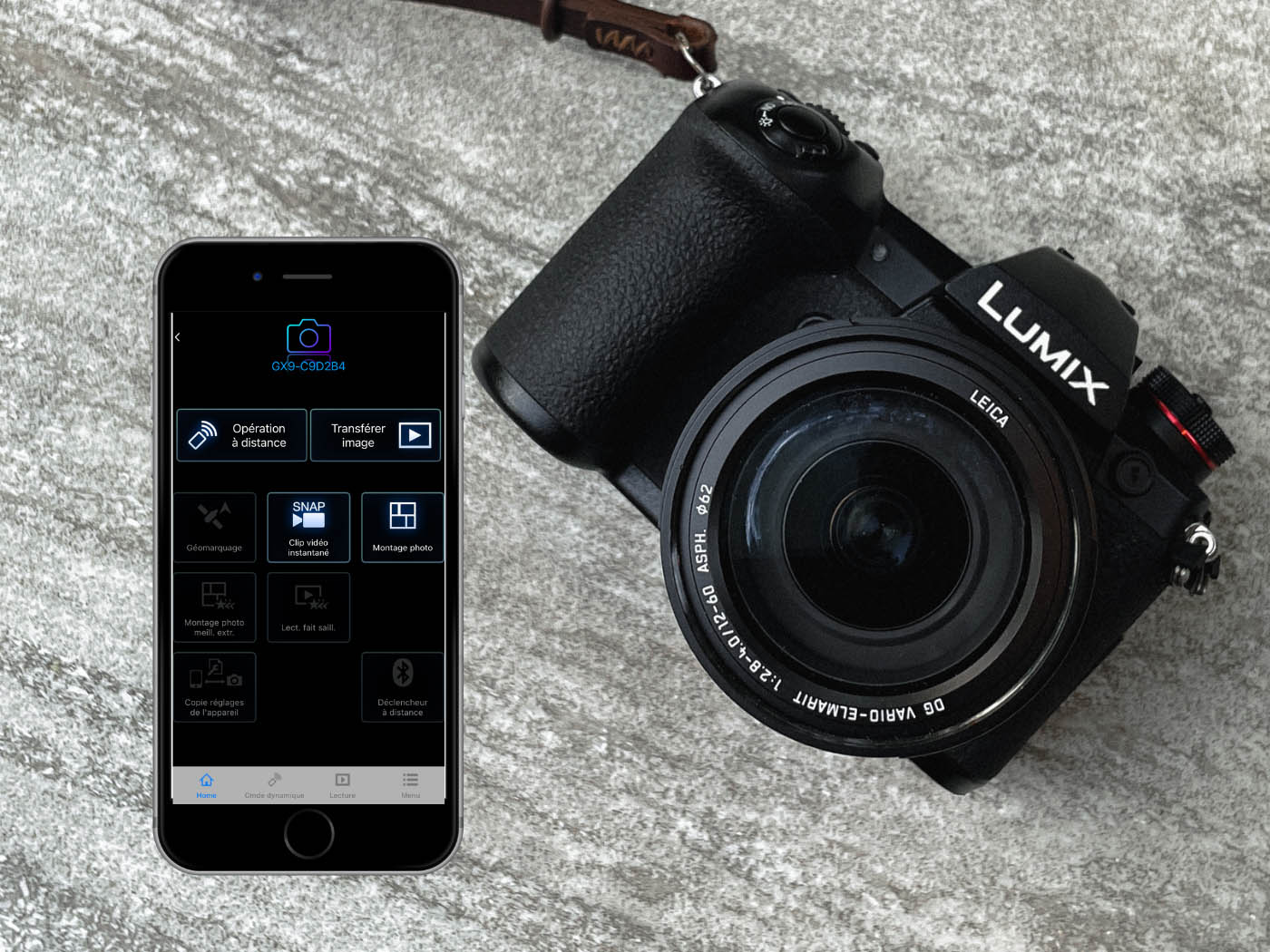 comment relier téléphone avec appareil photo Lumix