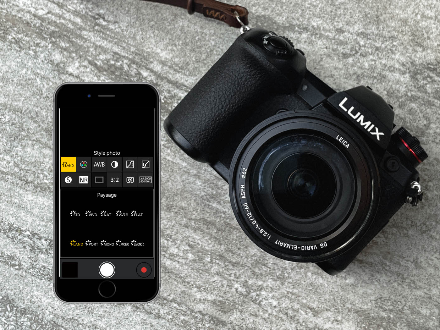 modifier réglages appareil photo Lumix depuis son smartphone