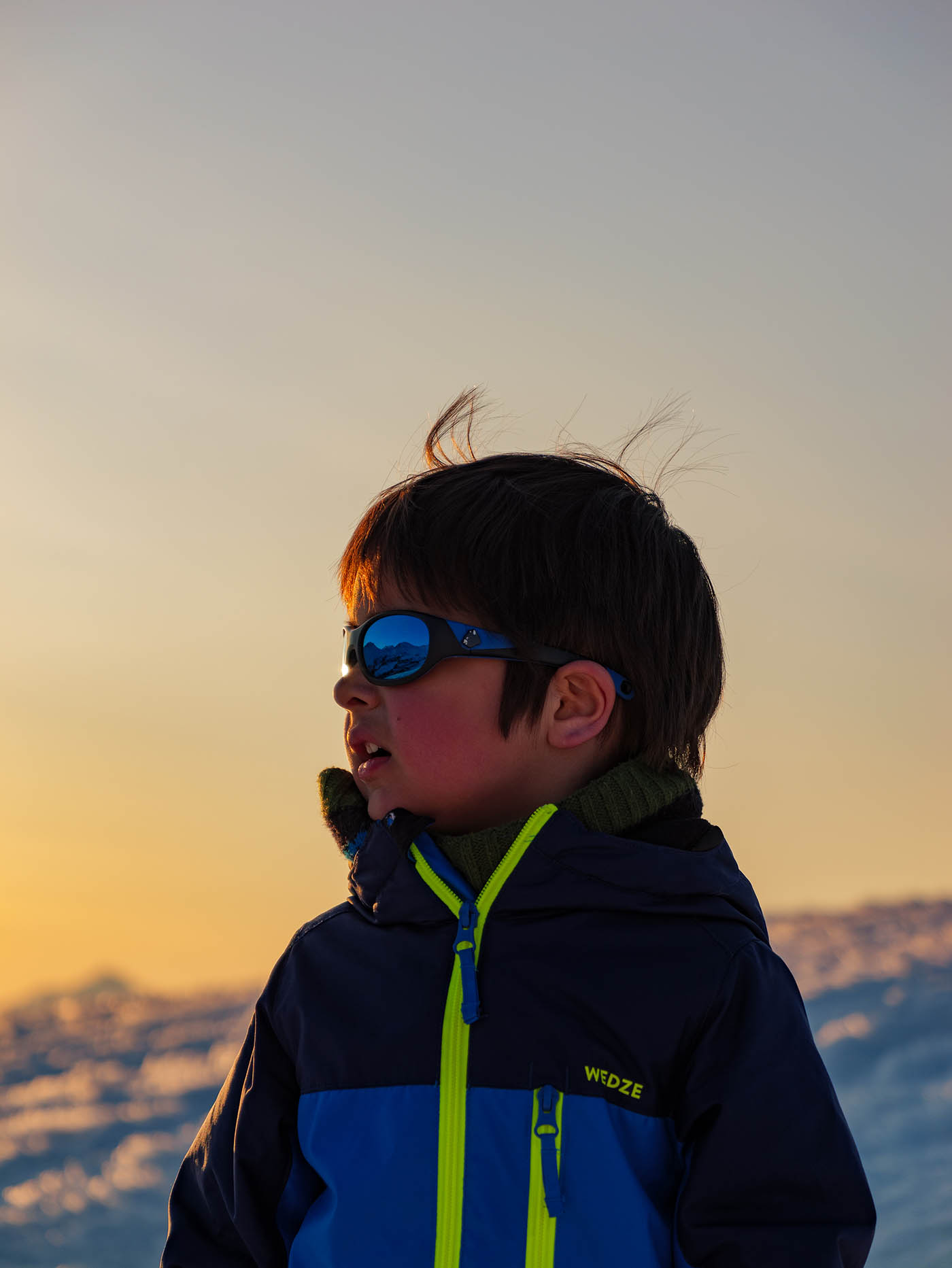 Photo de portrait au coucher de soleil