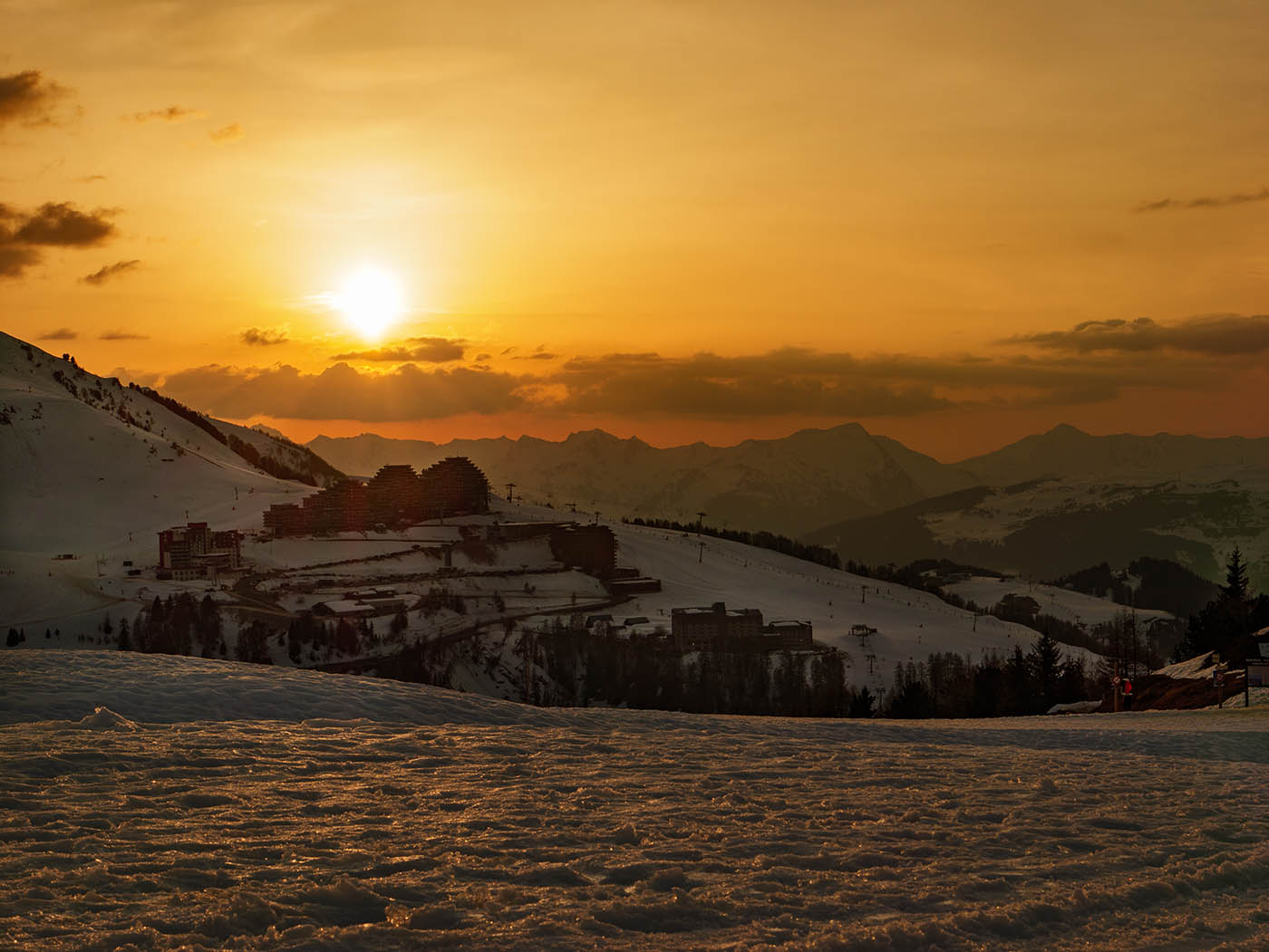 paysage au coucher du soleil