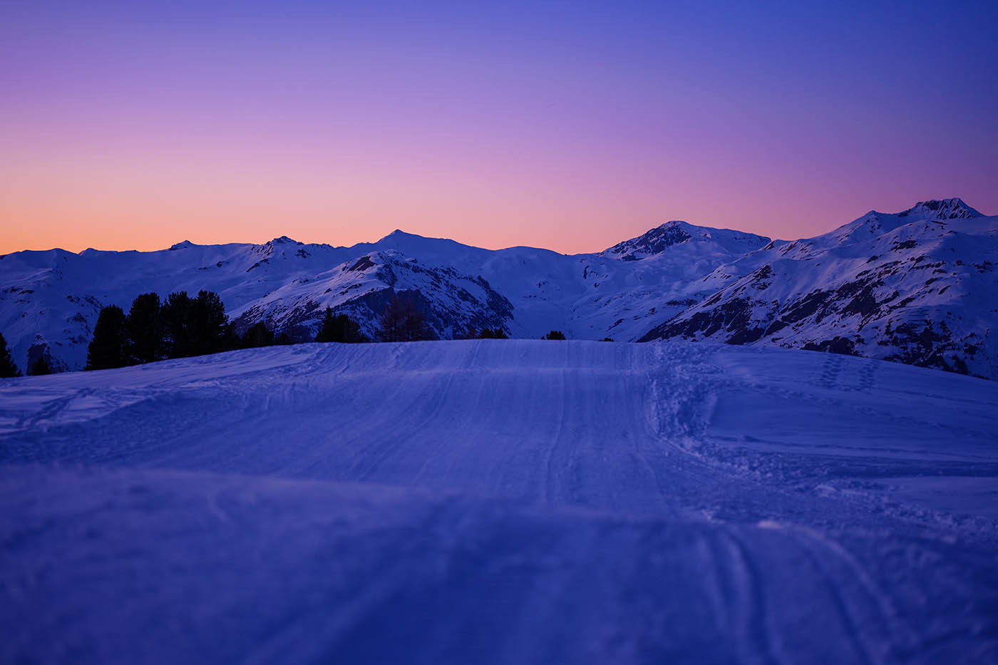 photo coucher de soleil en hiver