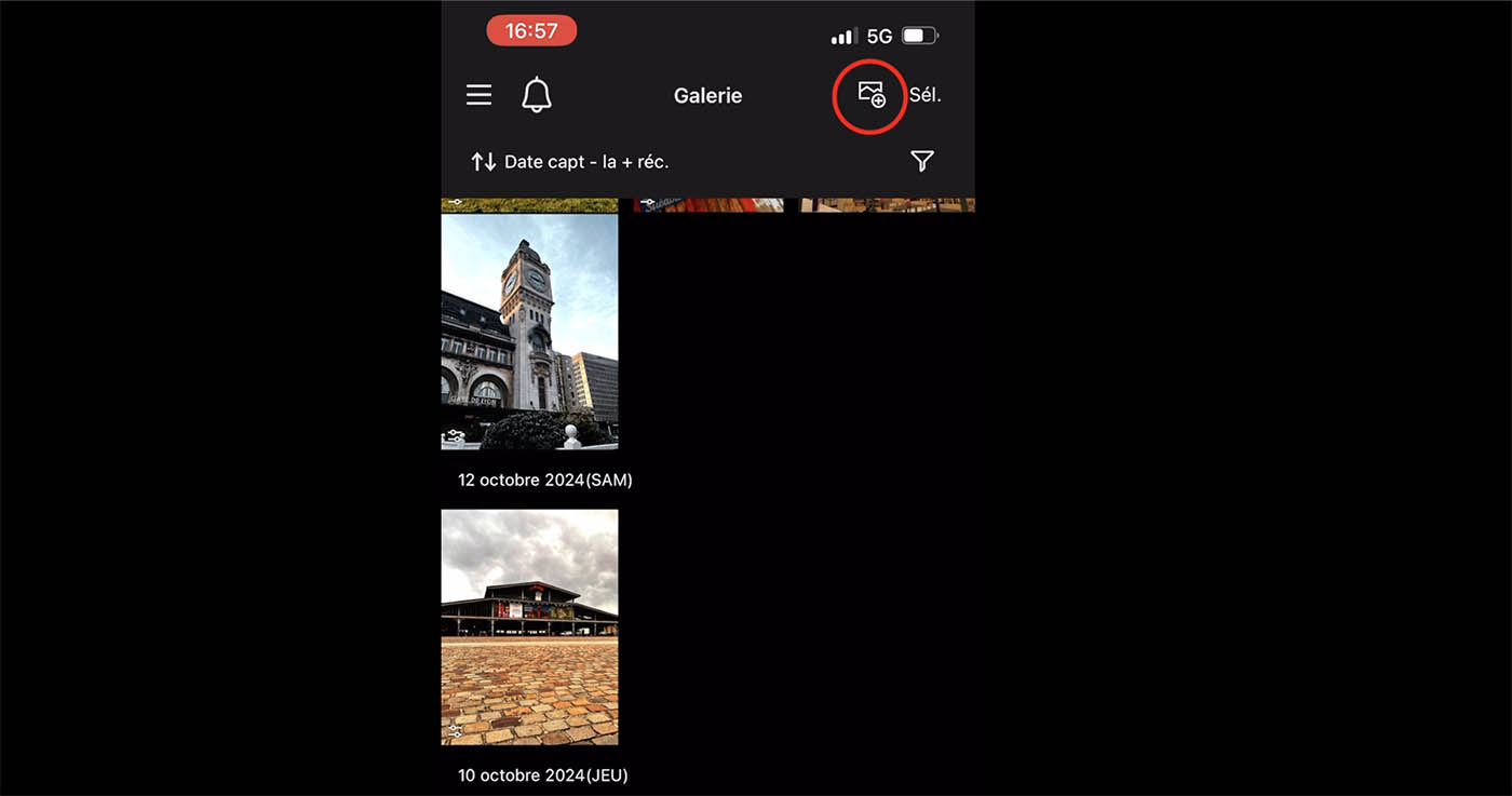 ajouter des images dans Lumix Lab