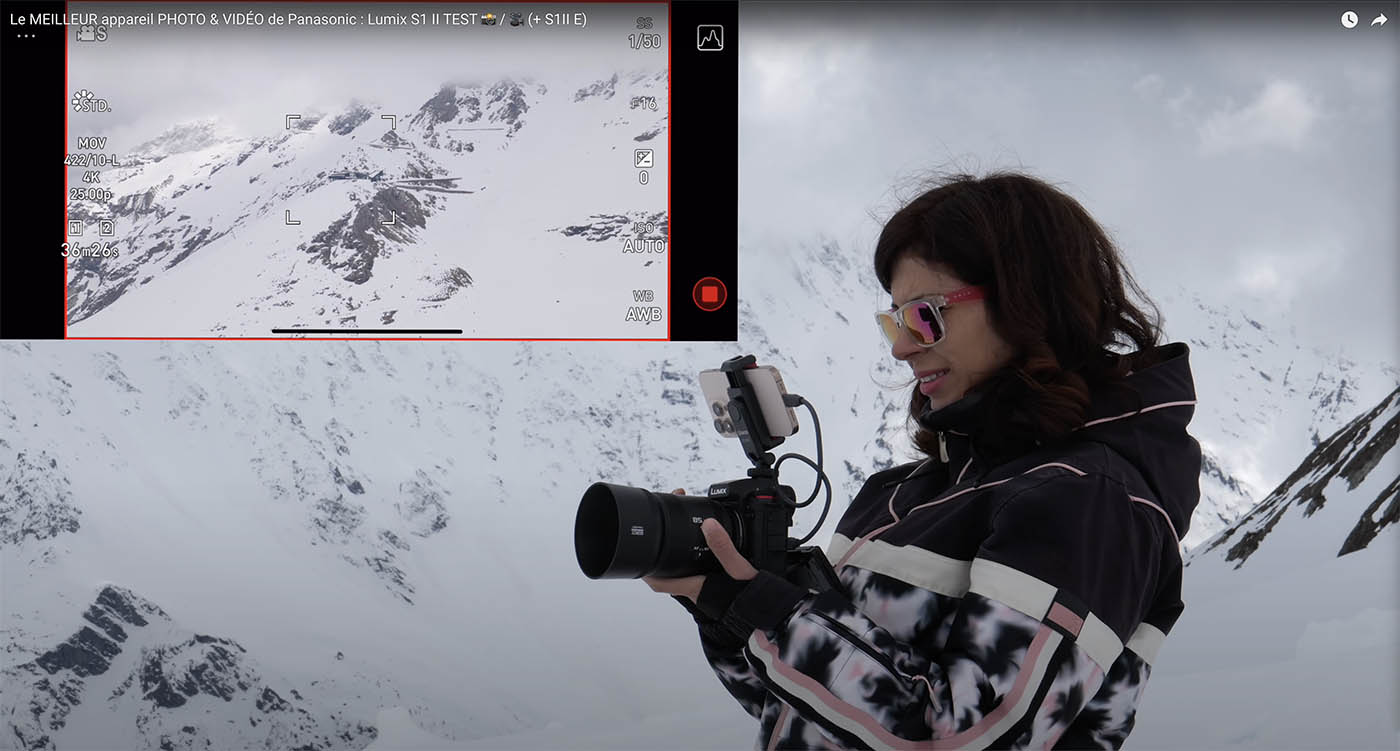 Lumix Flow et smartphone moniteur externe