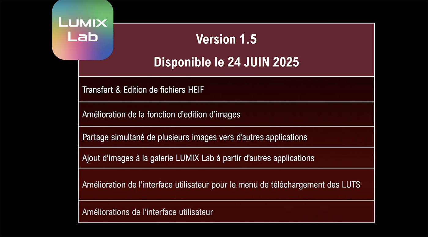 mise à jour Lumix Lab