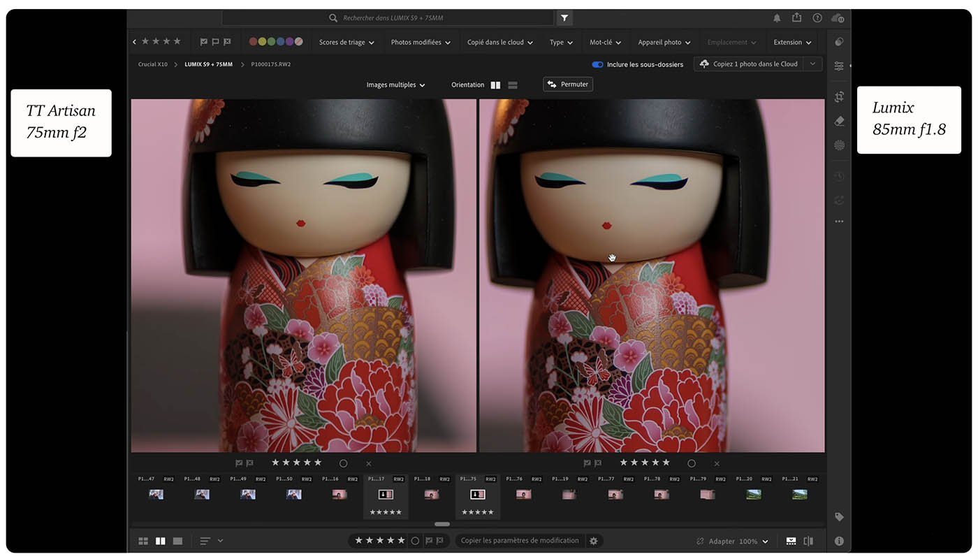 TTArtisan 75mm f2 AF comparatif vs Lumix 85mm f1.8